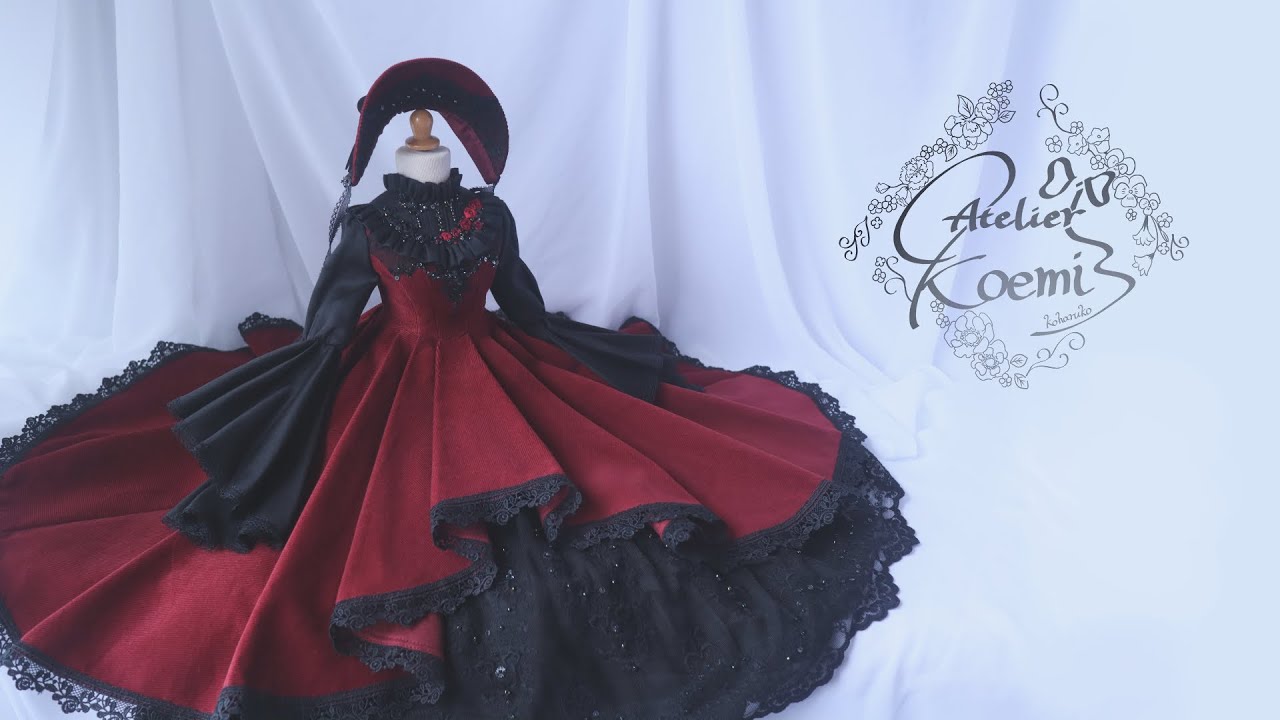 ドールドレス/メイキング「深紅」The making of BJD Doll Dresses