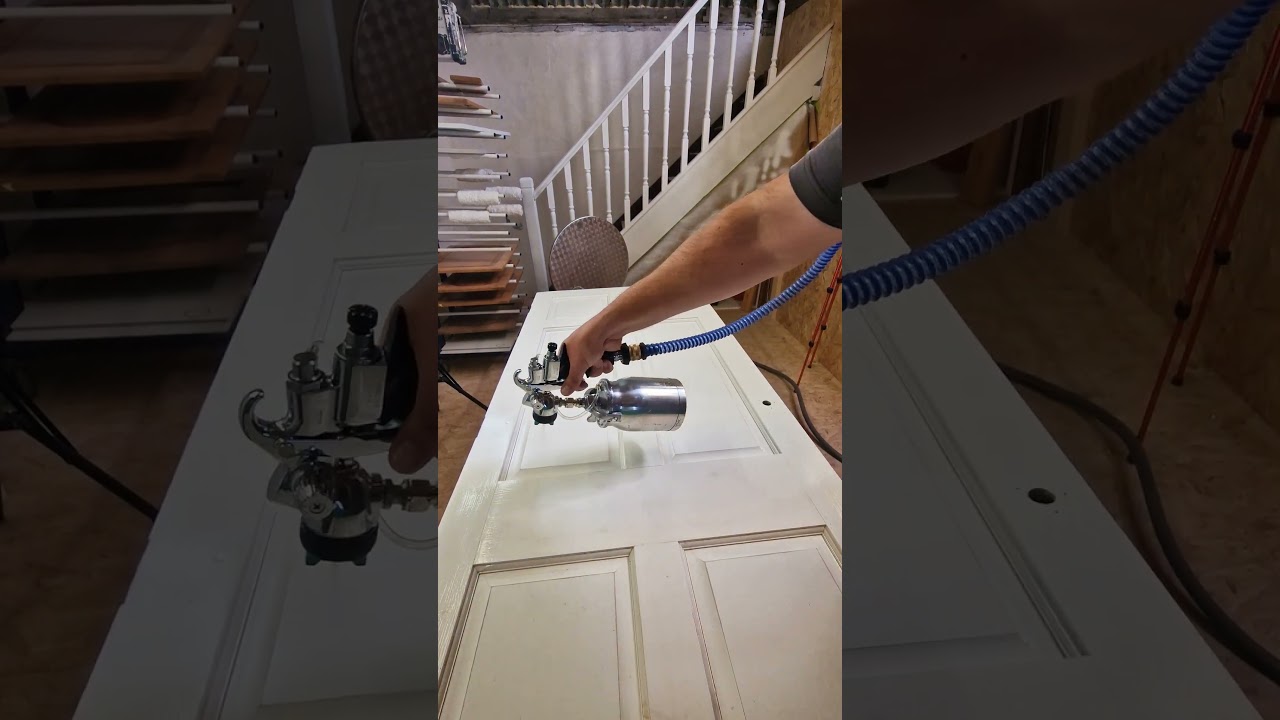Spraying a door - Zinsser BIN primer with HVLP