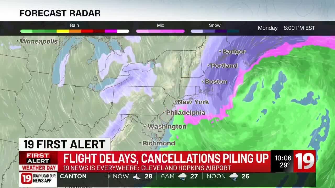 Winter weather impacts travel at Cleveland Hopkins Airport