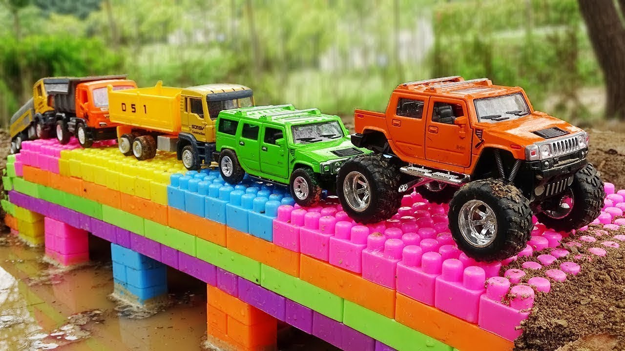 RC TRUCKS 😍 Build Bridge Blocks Toys | Best Construction Vehicles | Kudo Kids Toys