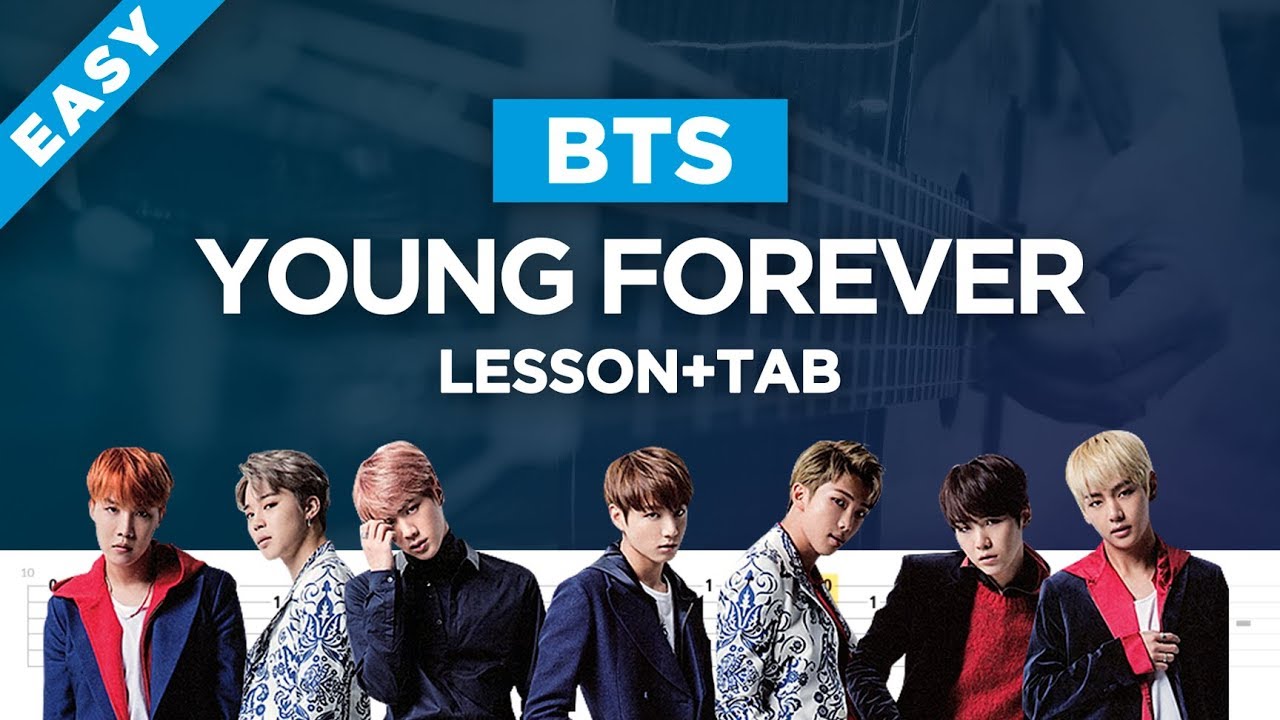 🎸 BTS YOUNG FOREVER ACOUSTIC guitar COVER + lesson, chords and tab
