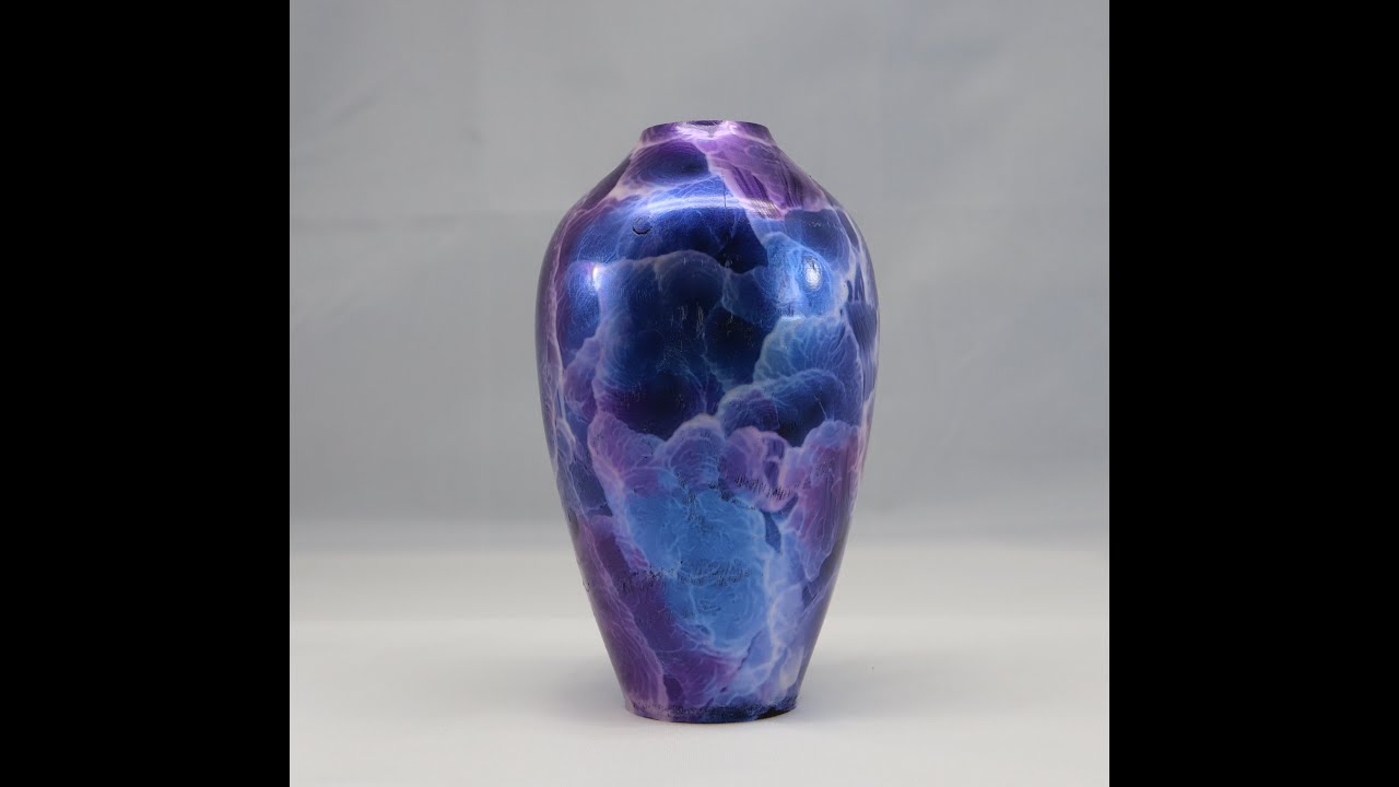 Woodturning #25   Vase with Iridescent Colours
