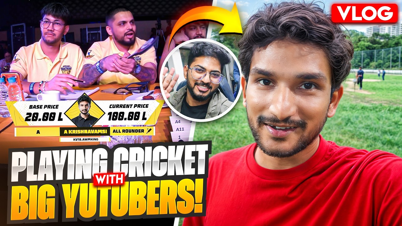 my First ( Free Fire Shoot ) in Mumbai 😍 Playing Cricket with Big Youtubers 🏏 KV18 - TELUGU VLOG