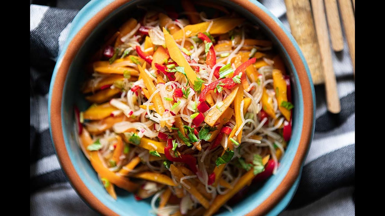 Easy & Healthy Summer Salad Recipe, Spicy Vermicelli Noodle Carrot Salad Recipe, Uyghur Food
