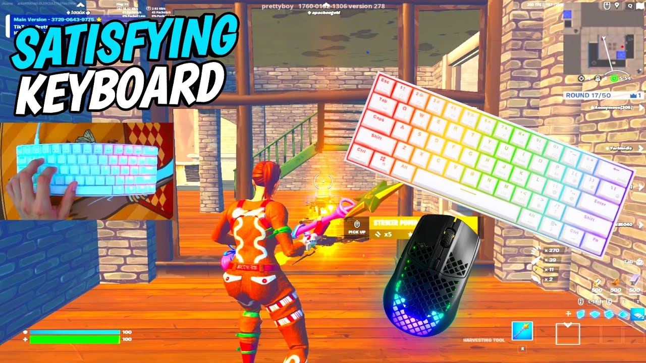 RK61 ASMR 🤩 Blue Switches Chill Keyboard Fortnite Tilted Zonewars Gameplay 🎧