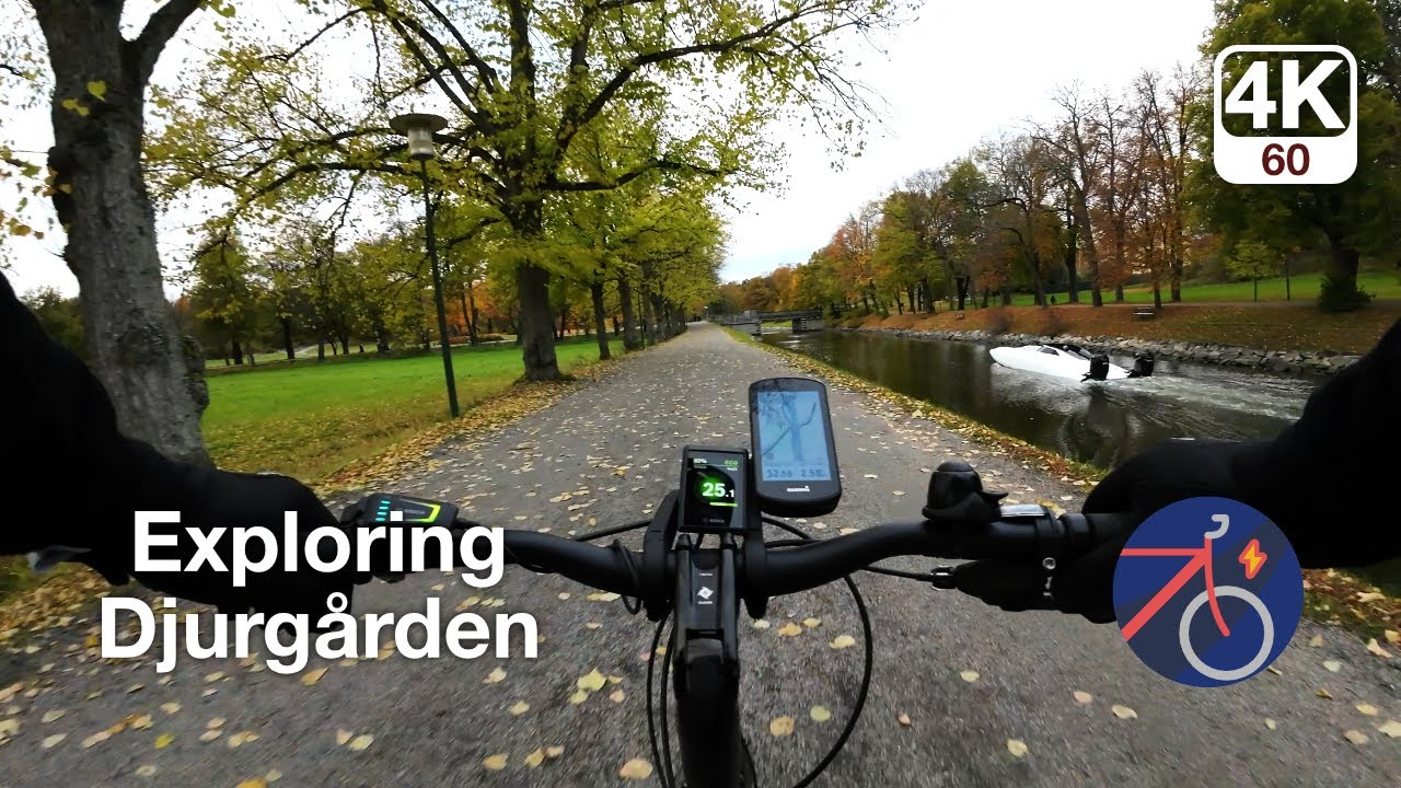 Exploring Djurgården with relaxing music | E-bike touring | Stockholm | No commentary