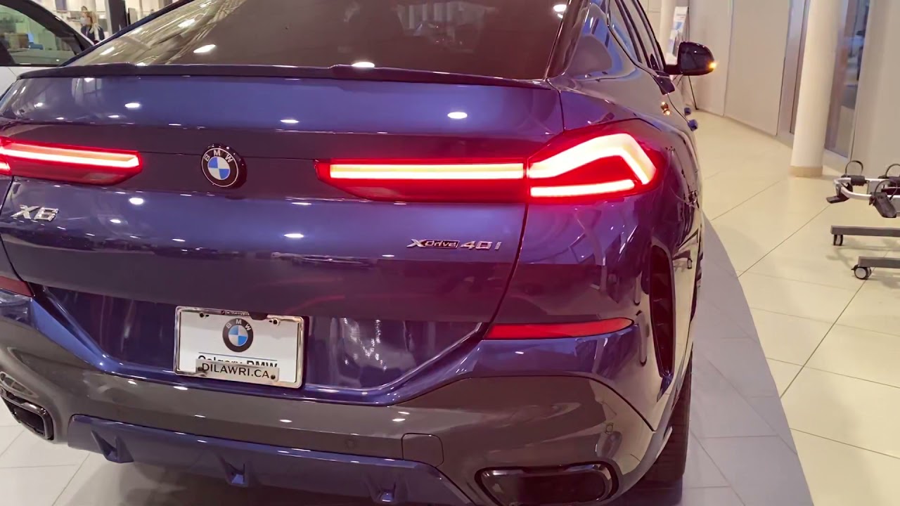 2022 BMW X6 40i Phytonic Blue with Black Vernasca lthr