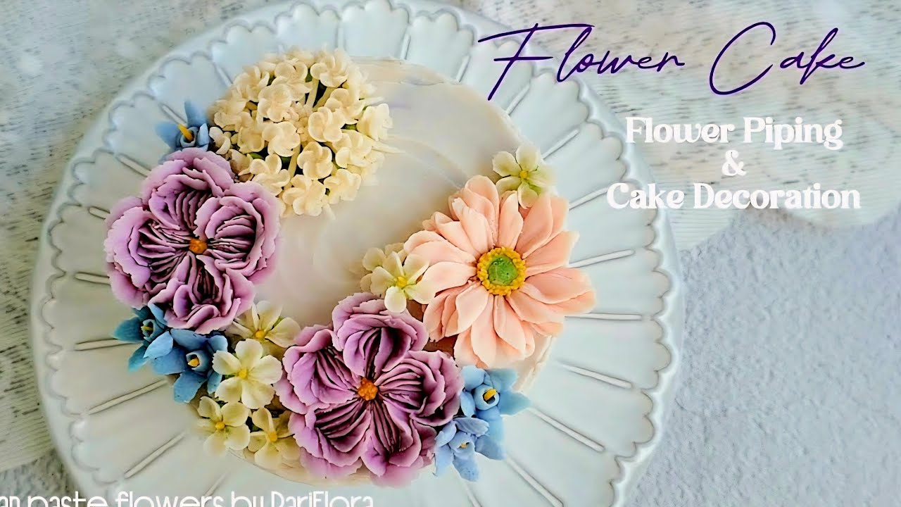 #16 How to Pipe Flower & Cake Decorating 앙금플라워 꽃 파이핑 Flower Cake เค้กดอกไม้