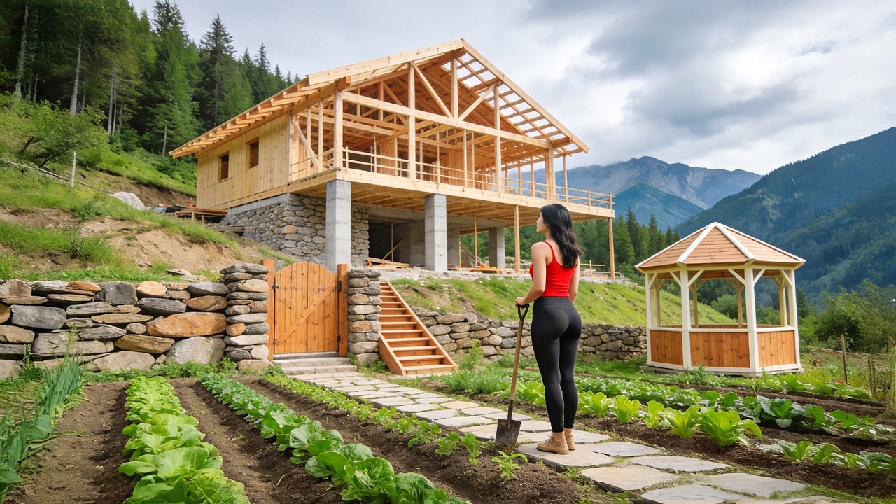 Talented Young Woman CEO Builds a Luxurious Traditional Wooden House in 15 Days from Start to Finish