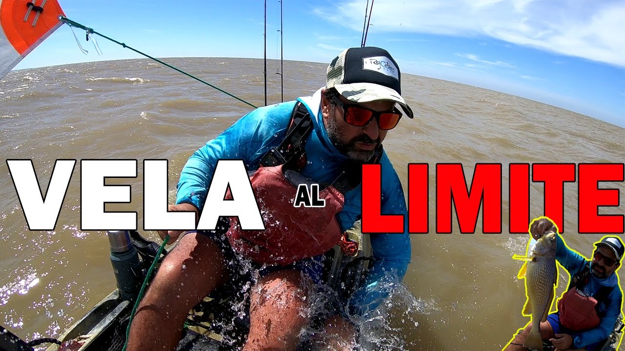 Navegando en kayak a vela por el Rio de la Plata - Hobie sailing kayak