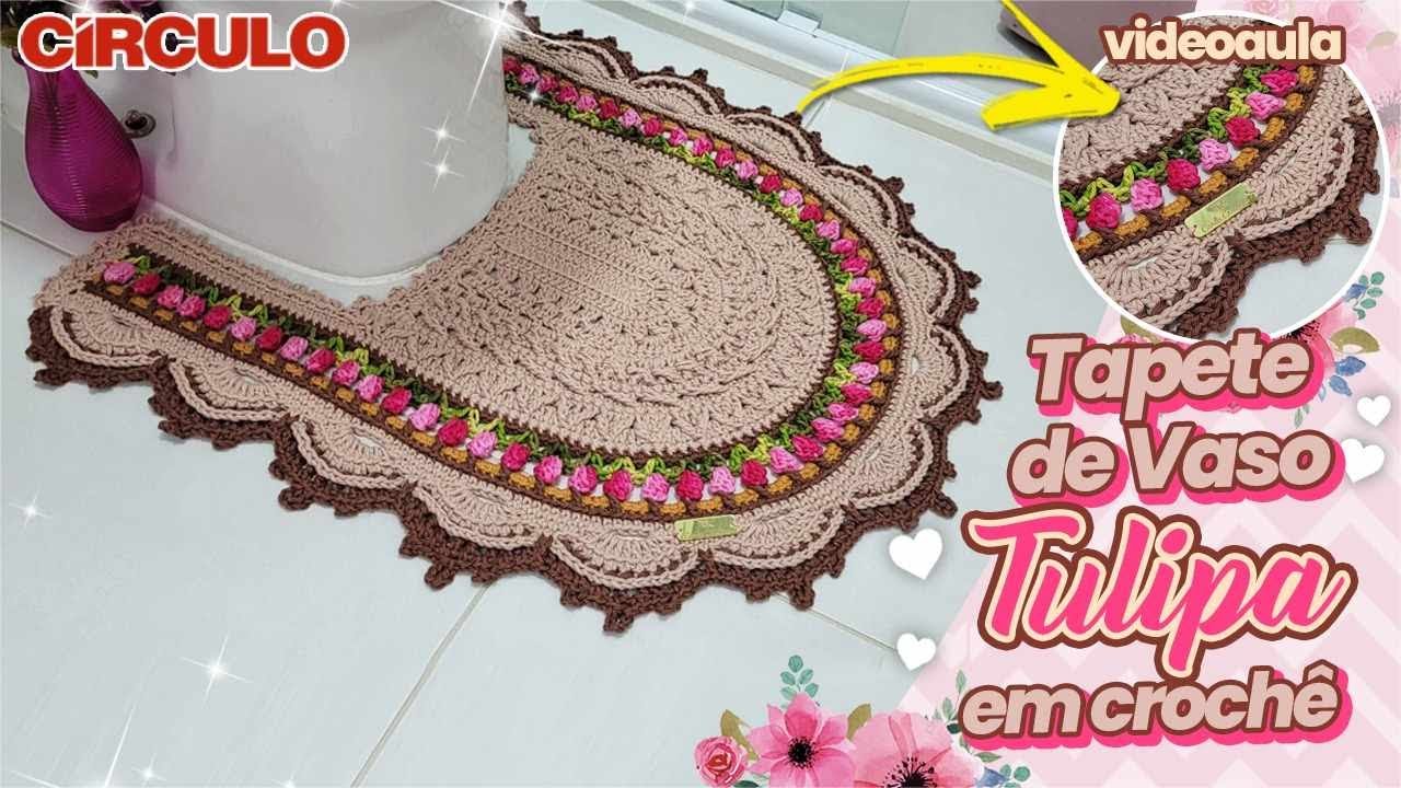✨ Impressionante PADRÃO! Tapete de Vaso Tulipa em Crochê 😍