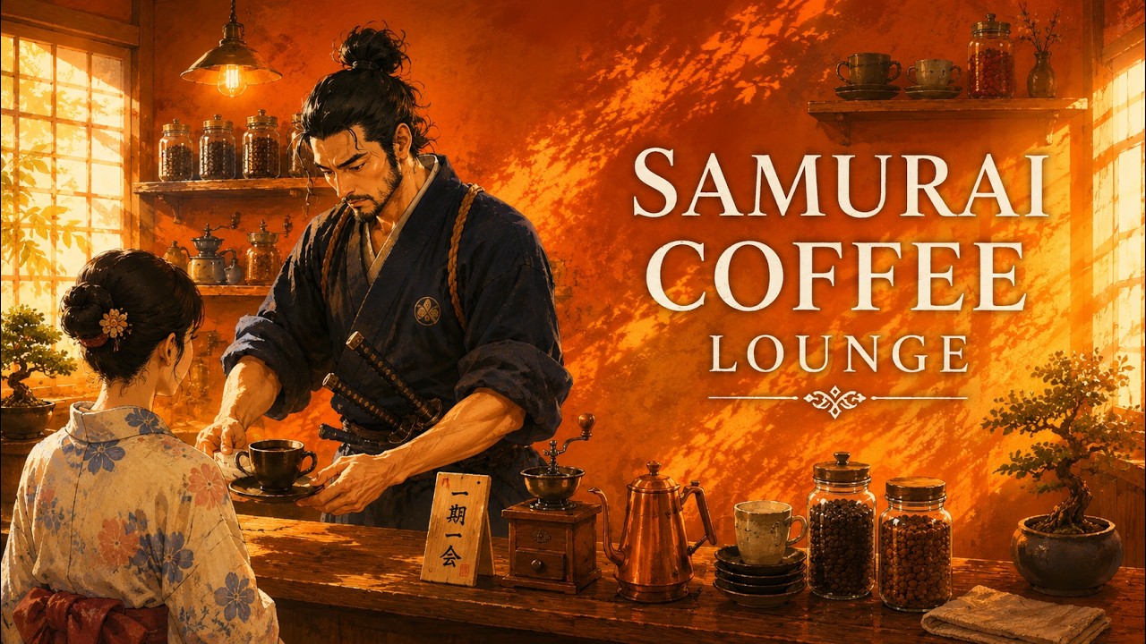 Samurai Coffee Lounge ☕ Japanese Lofi Jazz for Study & Focus | A Quiet Summer Visit