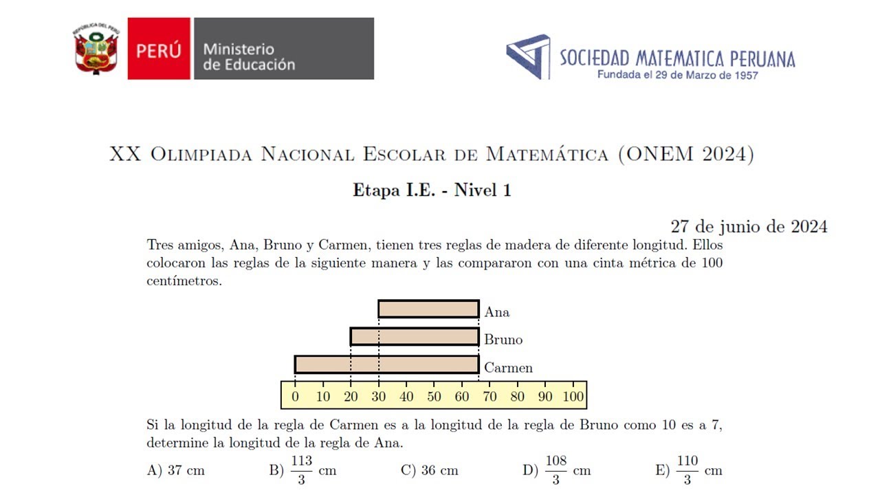 ONEM: 1RO Y 2DO AÑO DE SECUNDARIA, NIVEL I, FASE 1 - 2024