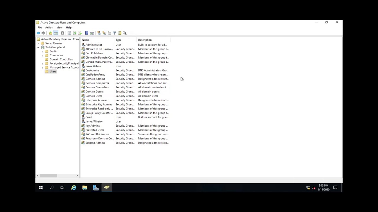 Создание пользователей и групп в Active Directory