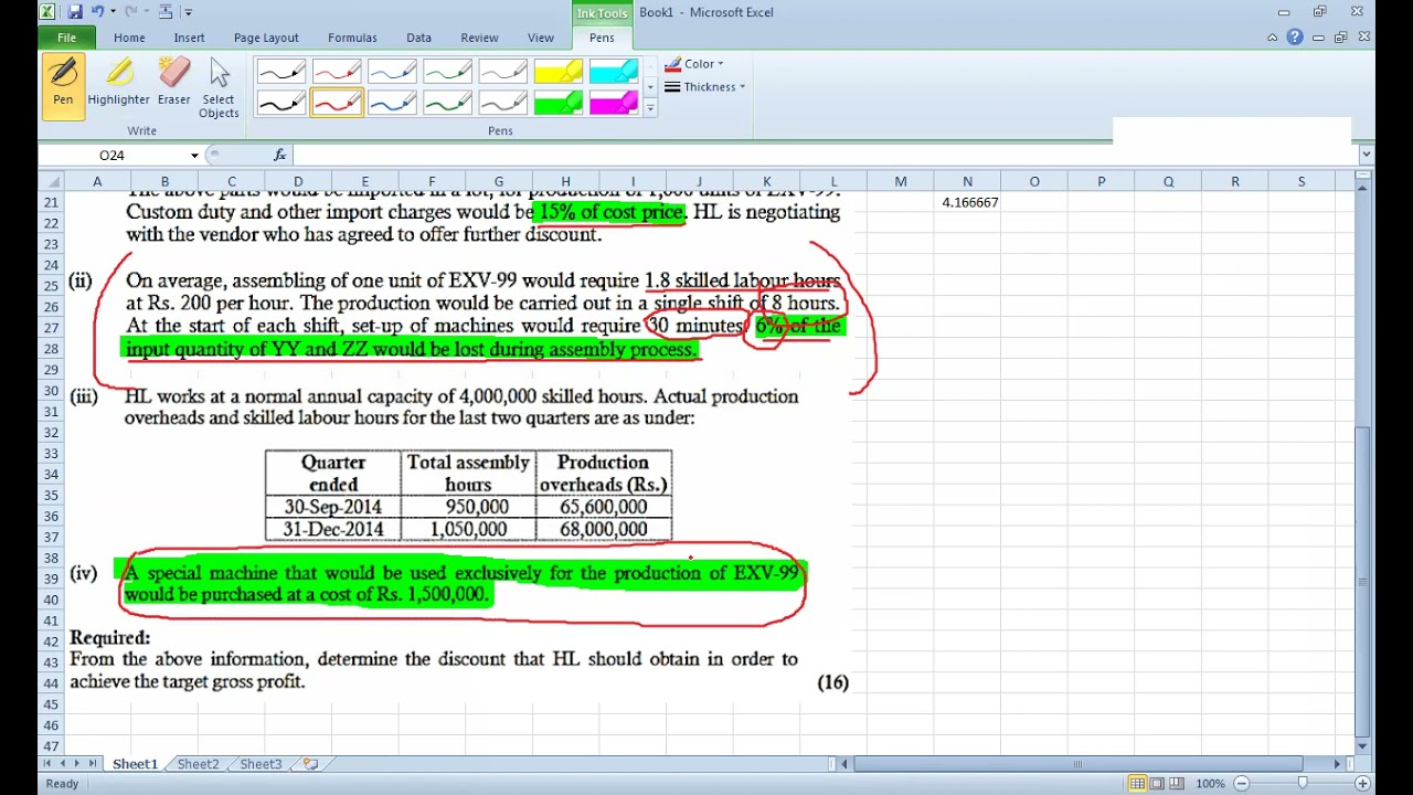 cma caf3 21st october 2021 class   target costing hi tech limited   icap past paper
