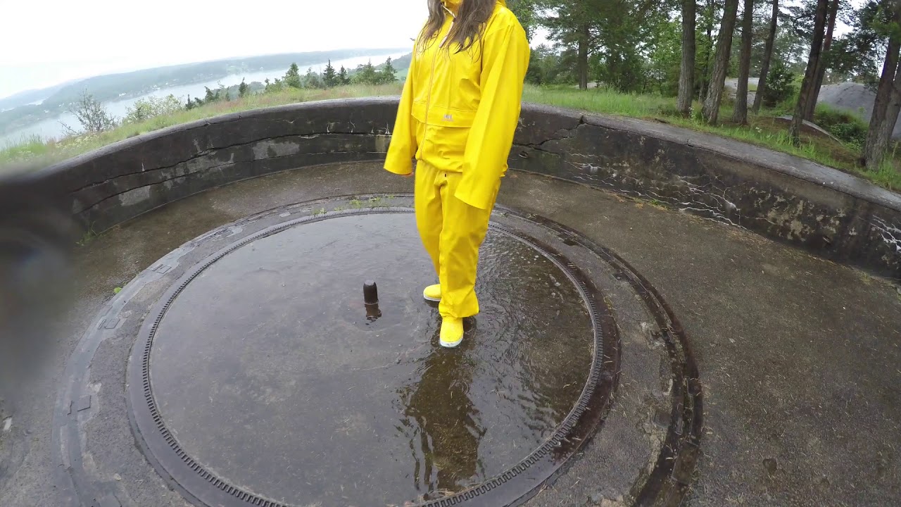 A walk with my rainwear friend