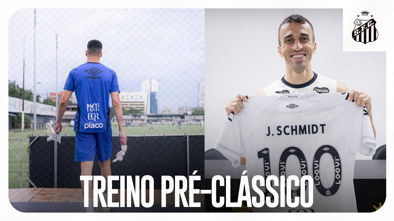 SCHMIDT RECEBE HOMENAGEM ANTES DO TREINO DO SANTOS PRÉ-CLASSICO