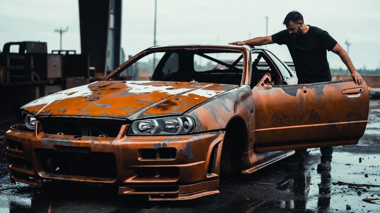 ASMR Реставрация авто! Nissan Skyline GT-R R34 1999 Полная реставрация (62 characters)