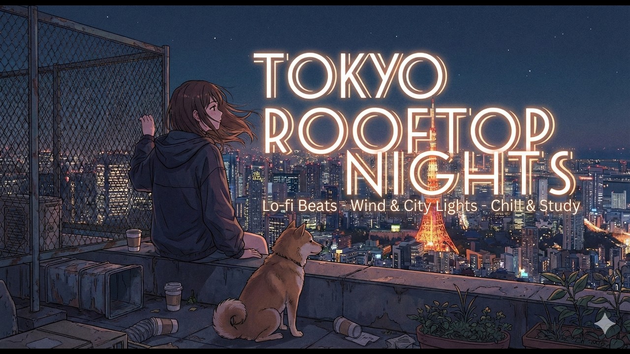 【東京の屋上】夜景と夜風を感じるLo-fi Hip Hop - 勉強・作業用・考え事・リラックス・Tokyo Rooftop Nights（2時間）