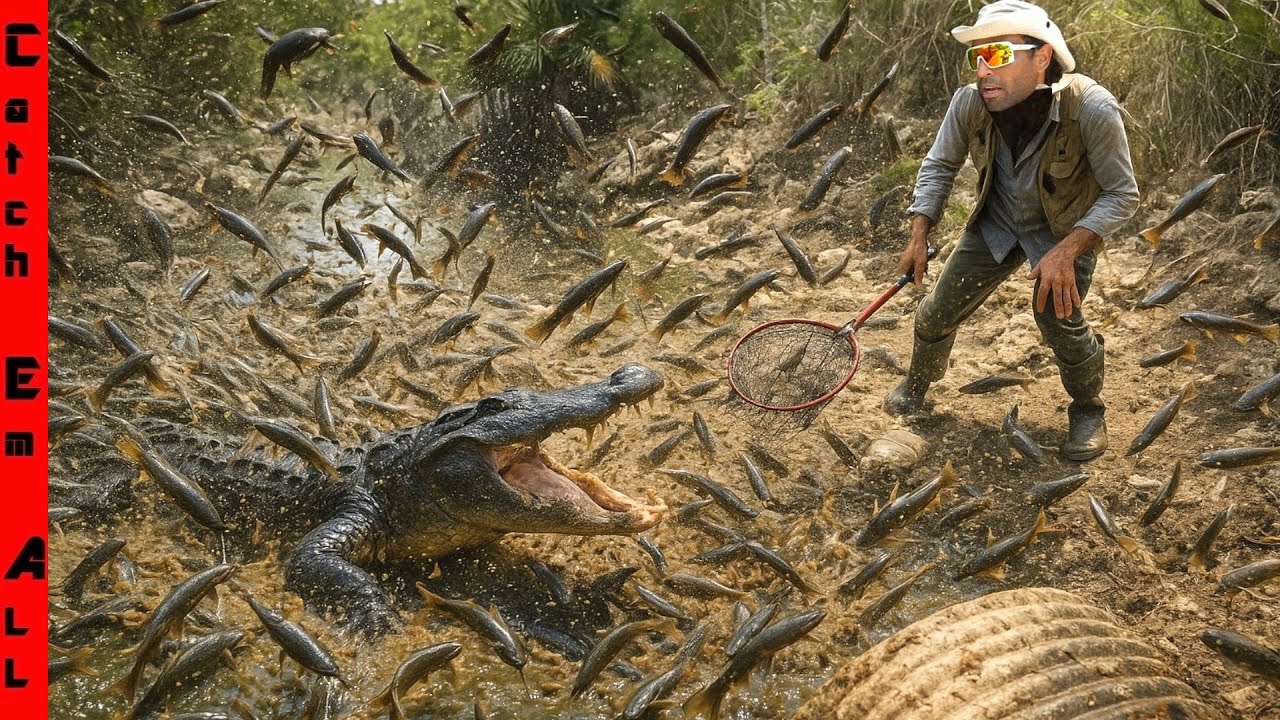 The EVERGLADES is DRYING and WE FOUND the LAST MUD WATER Filled with 1,000s of FISH!