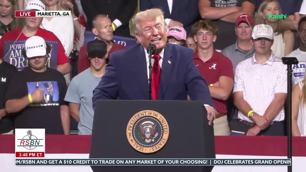PEŁNE WYDARZENIE: Prezydent Trump prowadzi wielki wiec w Marietta w stanie Georgia &ndash; 22.07.26