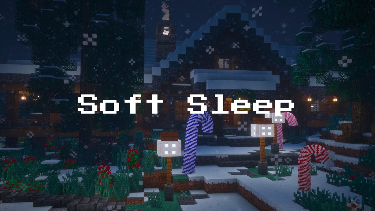 Snow outside, peace inside… (Minecraft winter biome, cozy cabin, soft fire)