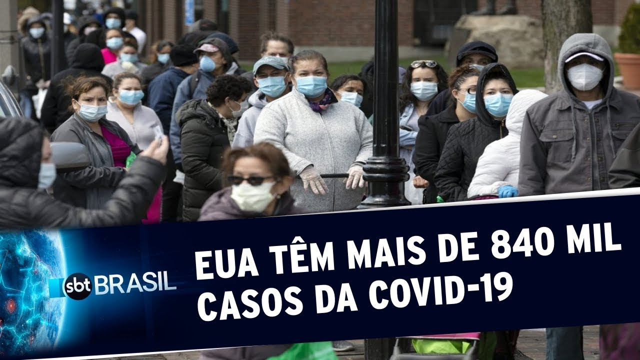 EUA têm mais de 840 mil casos confirmados do novo coronavírus | SBT Brasil (22/04/20)