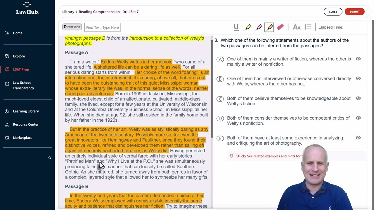 Предварительное чтение для LSAT Dual Humanities: Анализ текста (выводы) с использованием набора у...