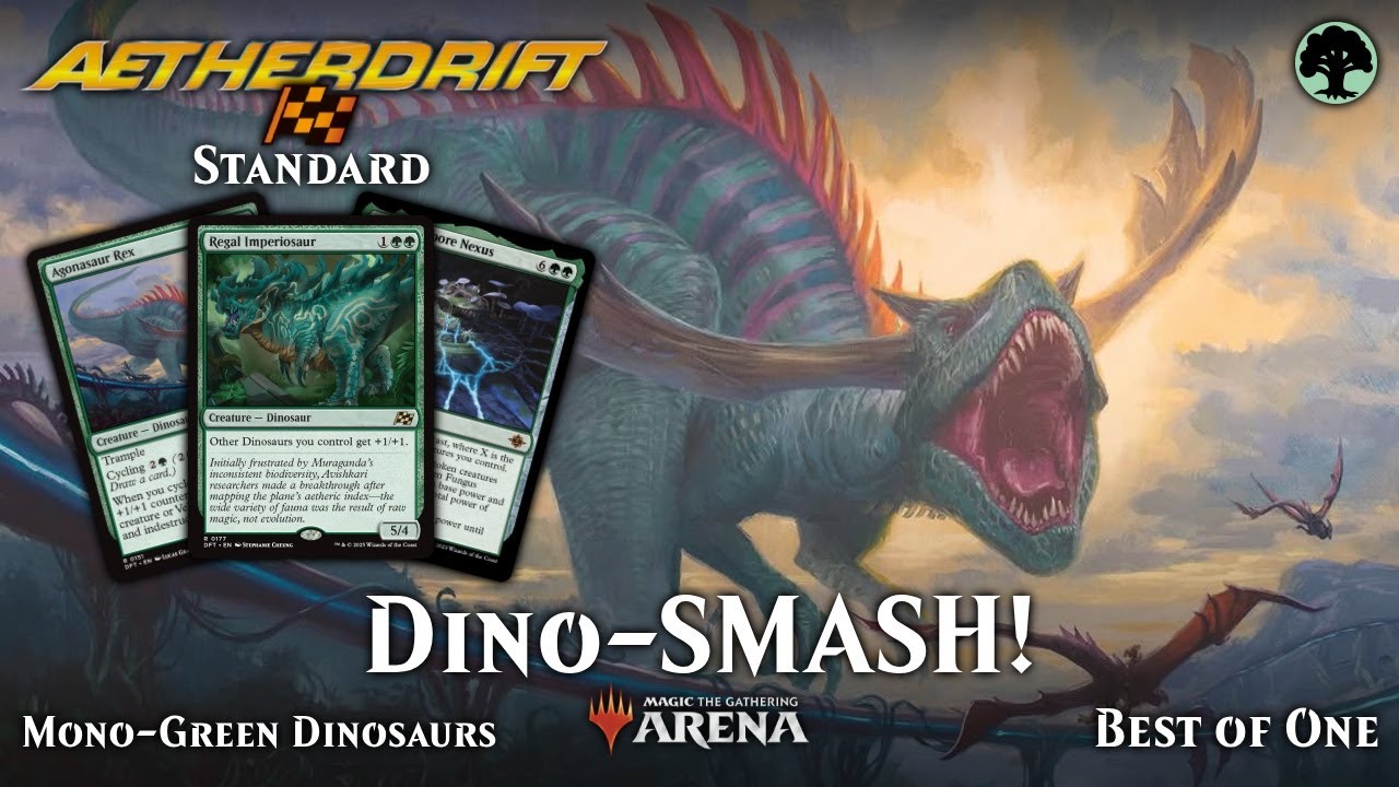 🟢 MONO-GREEN DINOSAUR AGGRO | Aetherdrift Standard Magic the Gathering Arena Bo1