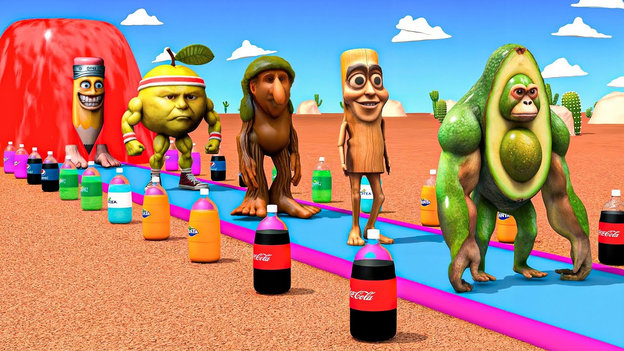 Long Slide Game With Cow Elephant Gorilla Hippopotamus Tiger 3d Animal Game Funny 3d Animals