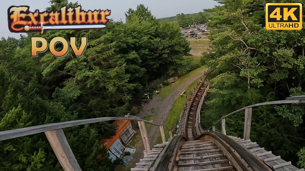 Excalibur POV (Front Row, 4K 60FPS), Funtown U.S.A. CCI Wood Coaster | Non-Copyright