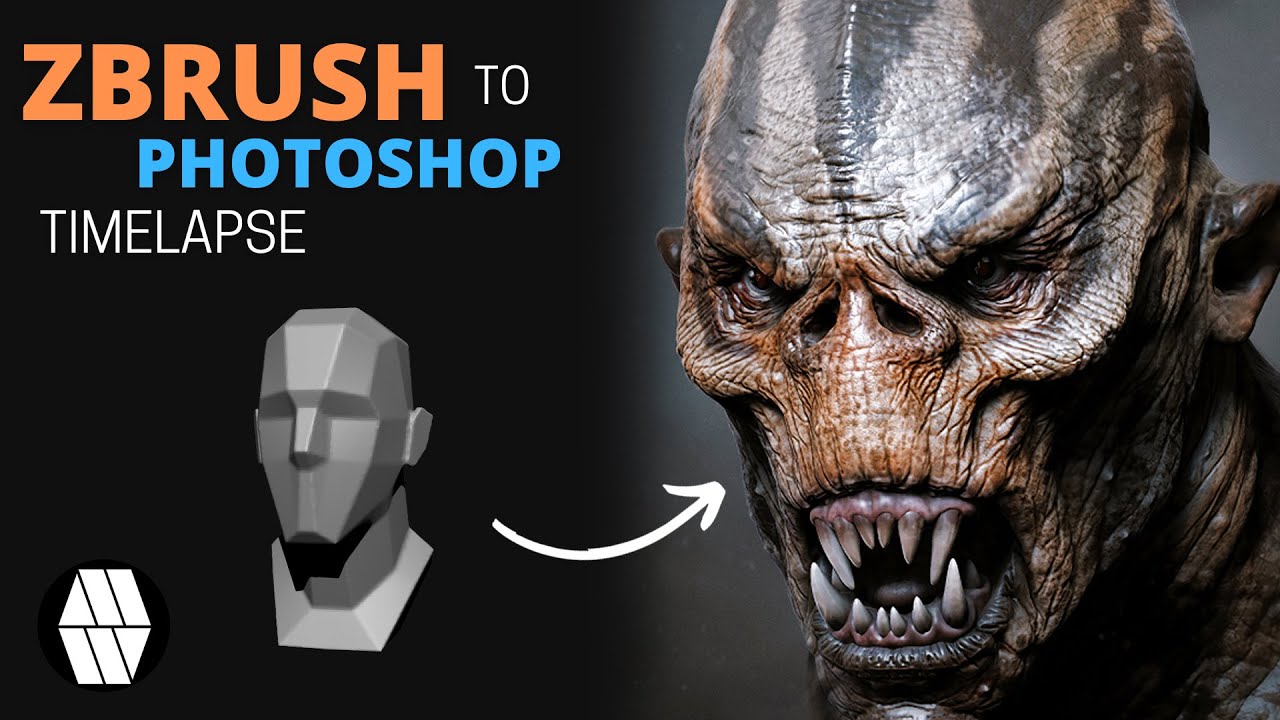 ZBrush to Photoshop Timelapse - 'Orc Bust' Concept