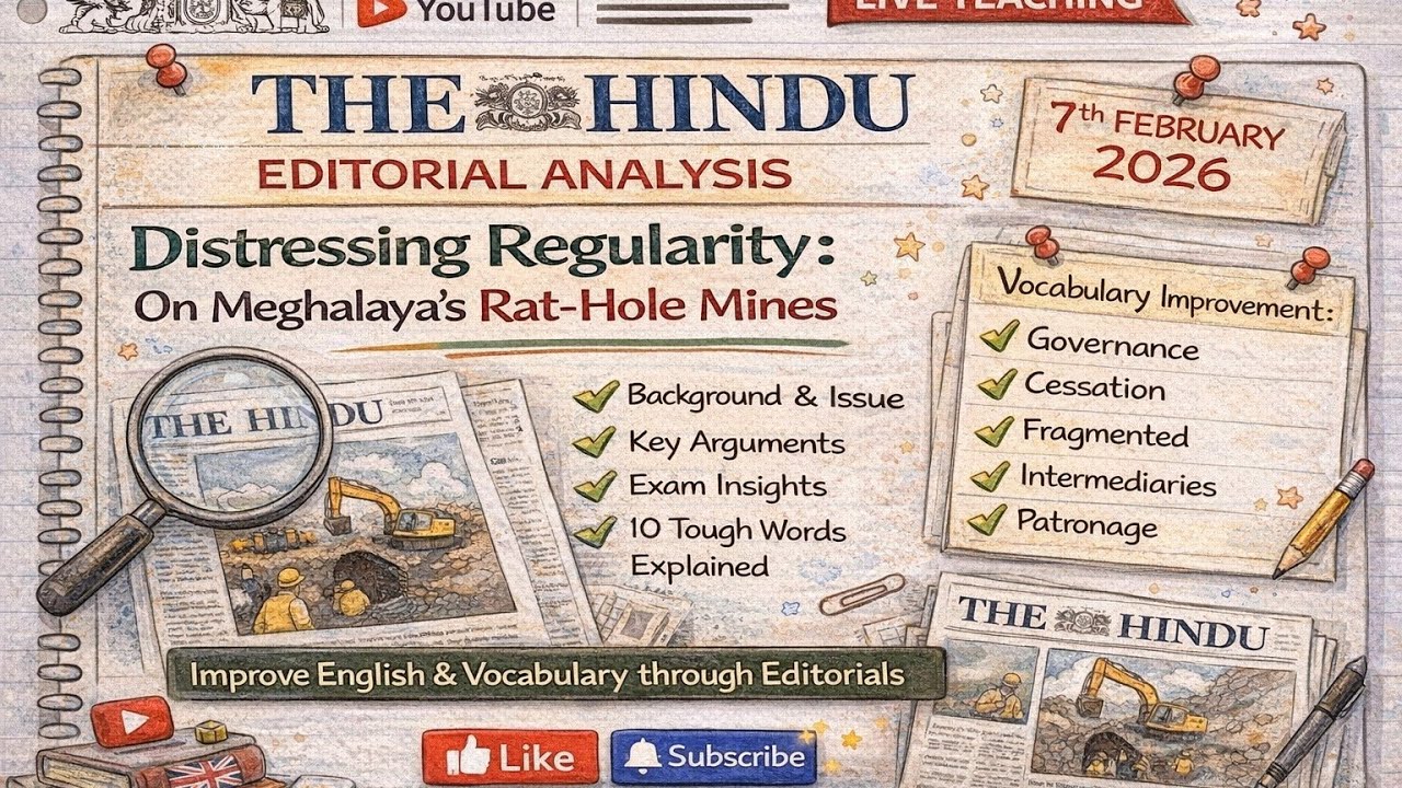 Daily The Hindu Editorial Explained | Meghalaya Mining Tragedy | UPSC / SSC English & Vocabulary