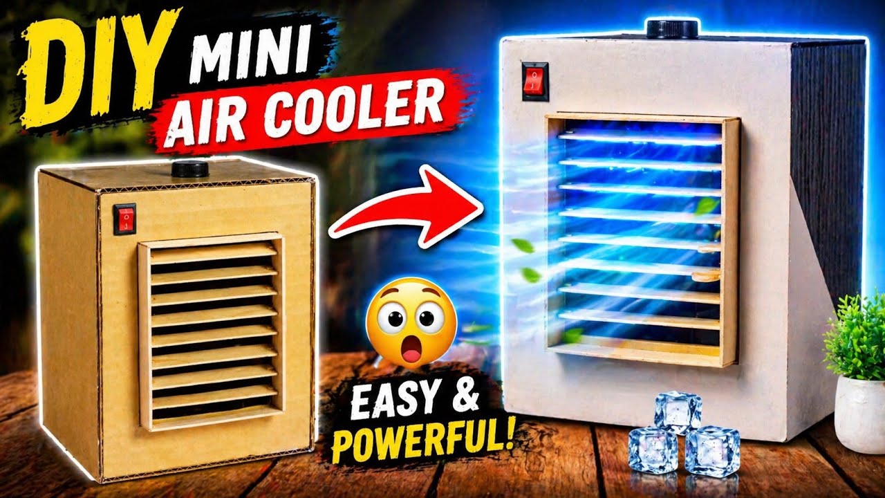 How to make a mini cooler from cardboard | Cooler kaise banate hain | Mini cooler kaise banaen |