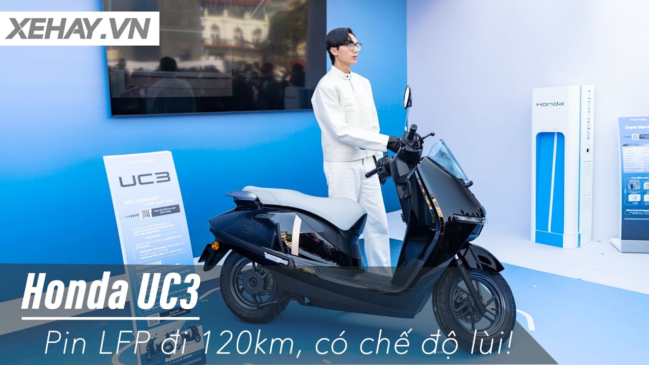 Đánh giá nhanh xe máy điện Honda UC3: Pin LFP đi 120km, có chế độ lùi cực tiện |XEHAY.VN|