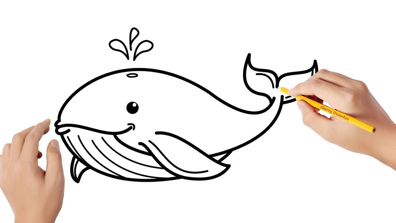 Como desenhar uma baleia