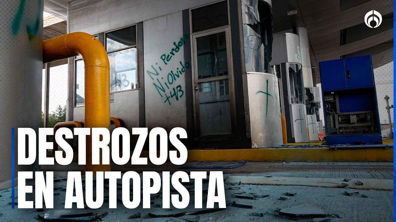 As&iacute; quedaron las instalaciones tras los destrozos en la M&eacute;xico-Cuernavaca