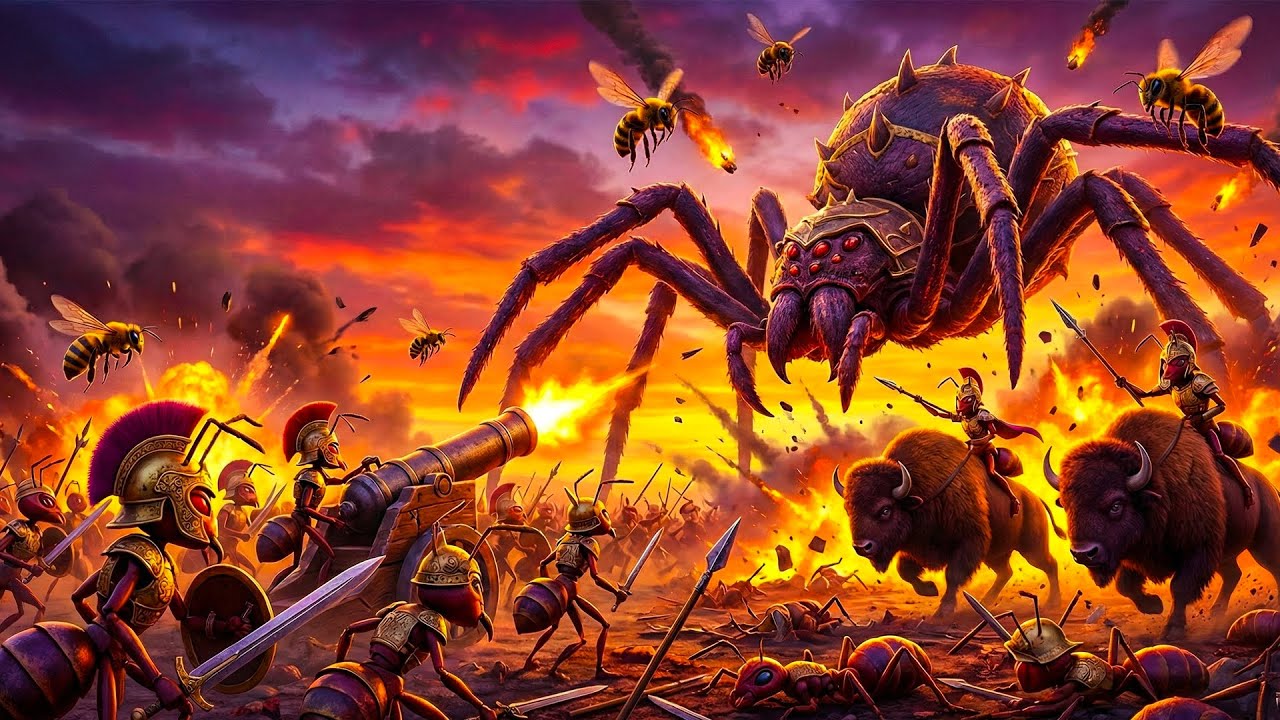 Insect War: When a Giant Spider Descends Into Total Annihilation 🕷️🔥⚔️ | Funny Kingdom Ant Cartoon