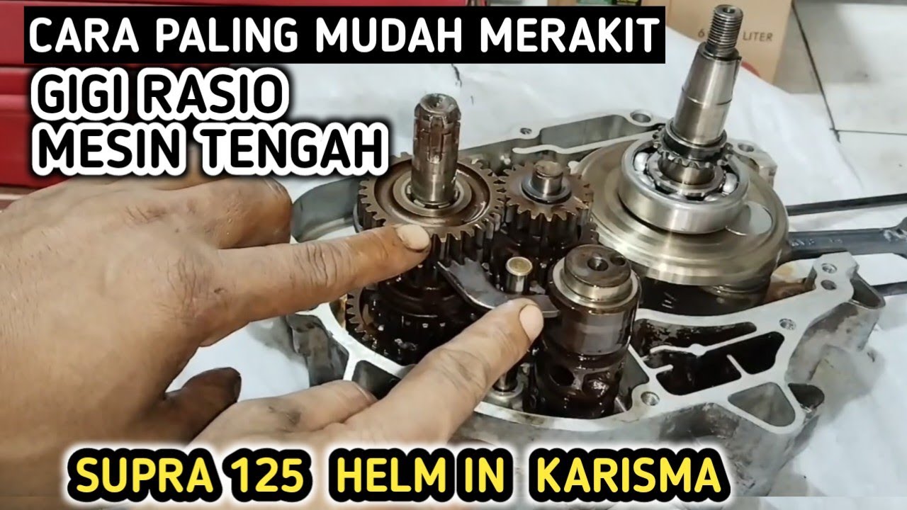 Merakit Gigi Rasio Supra X 125,Helm In Karisma