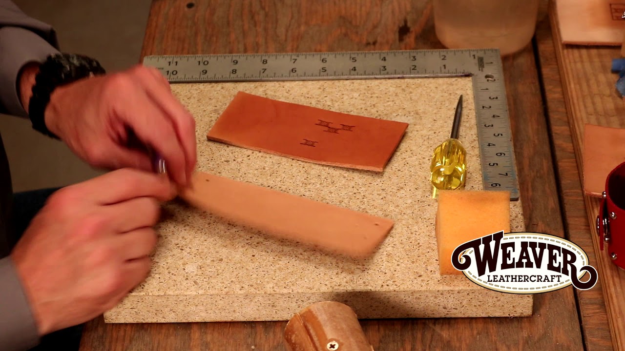 Making a Leather Bracelet Chapter 4: Adding a Basketweave Stamp