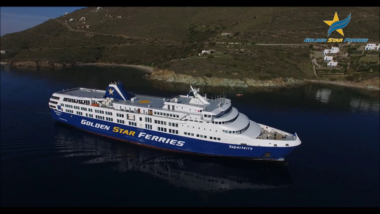 Superferry: Arriving at the island of Andros