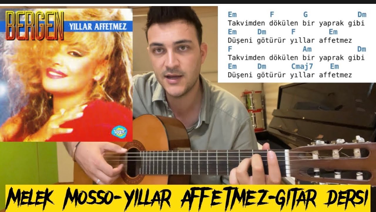 Melek Mosso-Yıllar Affetmez-Gitar dersi.Kolay-Orta-Zor Ritim+Arpej Gitarda kolay çalmayı öğren