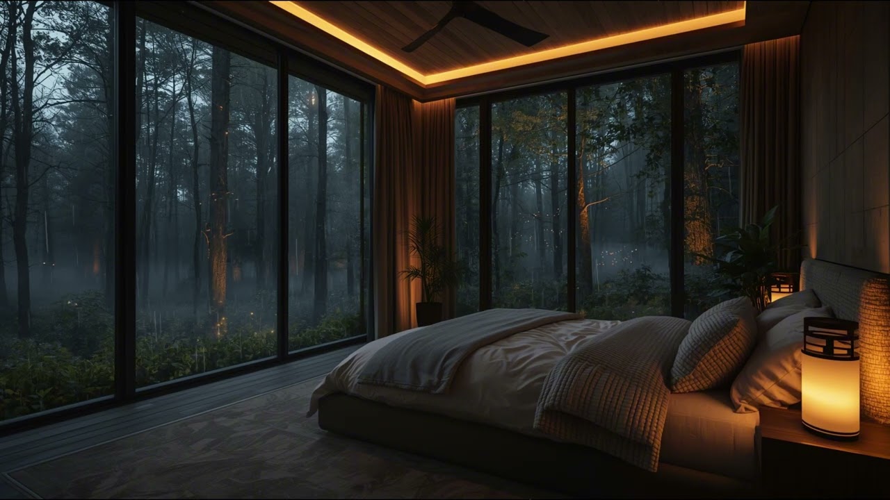 Soft Rain in a Hidden Forest Bedroom | Deep Sleep Ambience for Relaxation