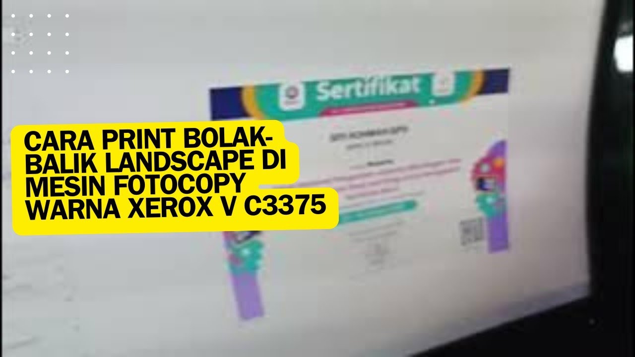 Cara prin sertifikat bolak-balik landscape ke mesin fotocopy warna xerox apeosport v c3375