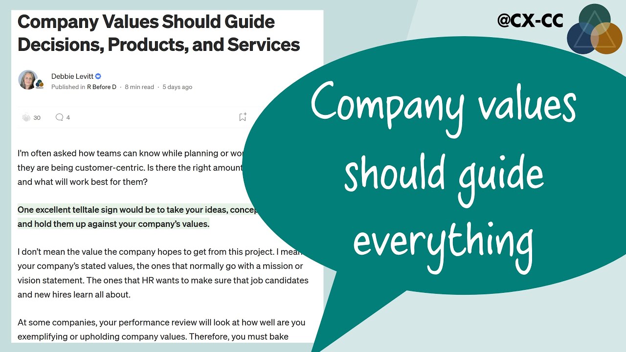 Ep 191: Company Values Should Guide Decisions, Products, and Services #CXCC