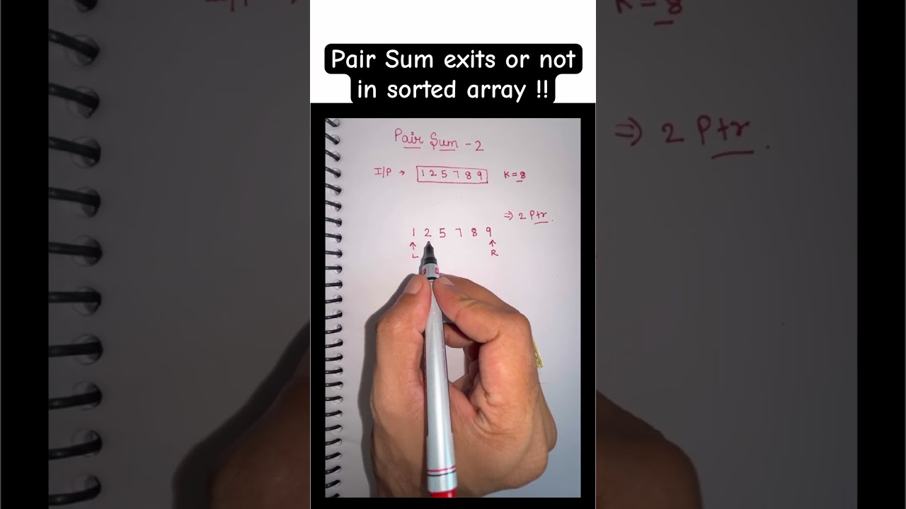 Find pair sum exists or not in sorted array #java #problemsolving #datastructures