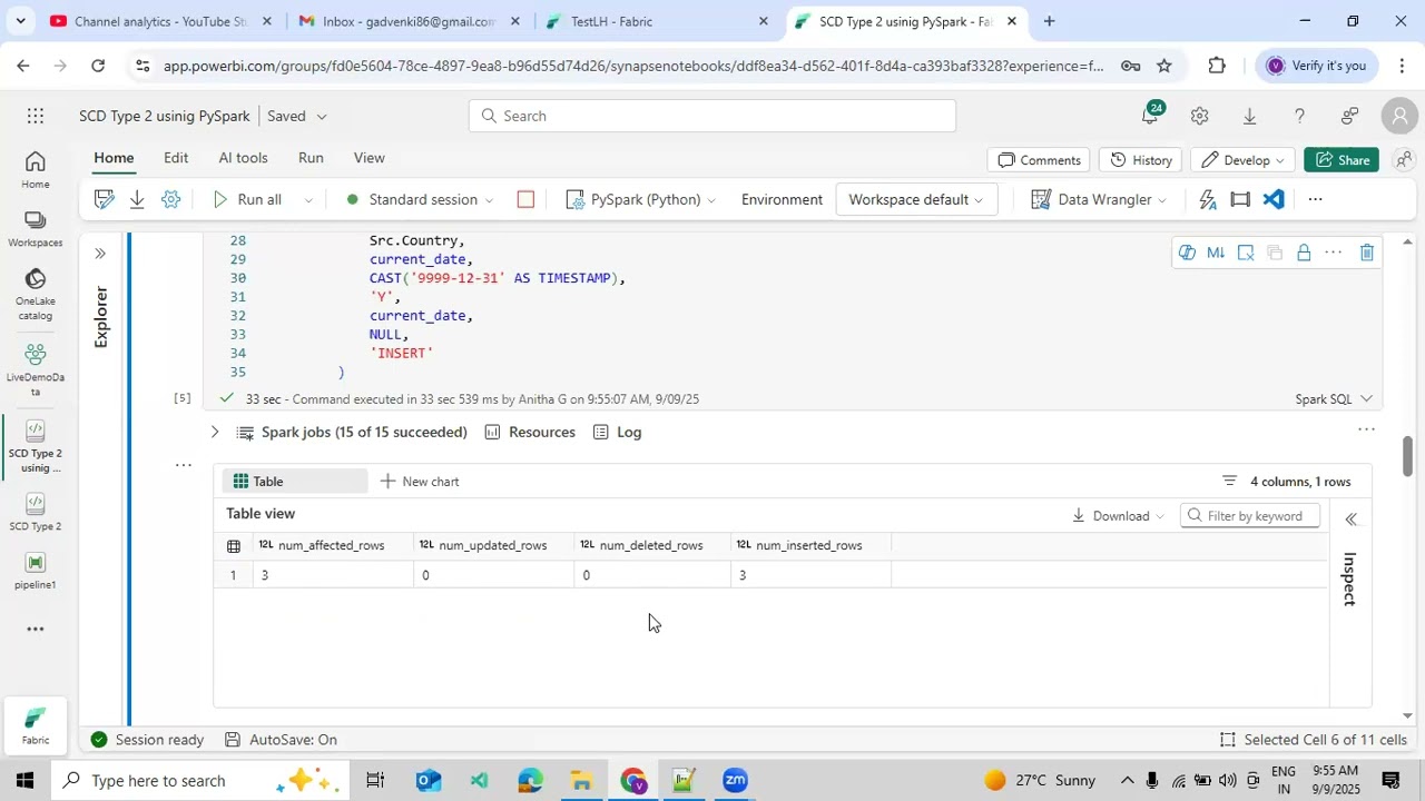 9.How to Implement SCD Type 2 using PySpark Notebook in Microsoft Fabric