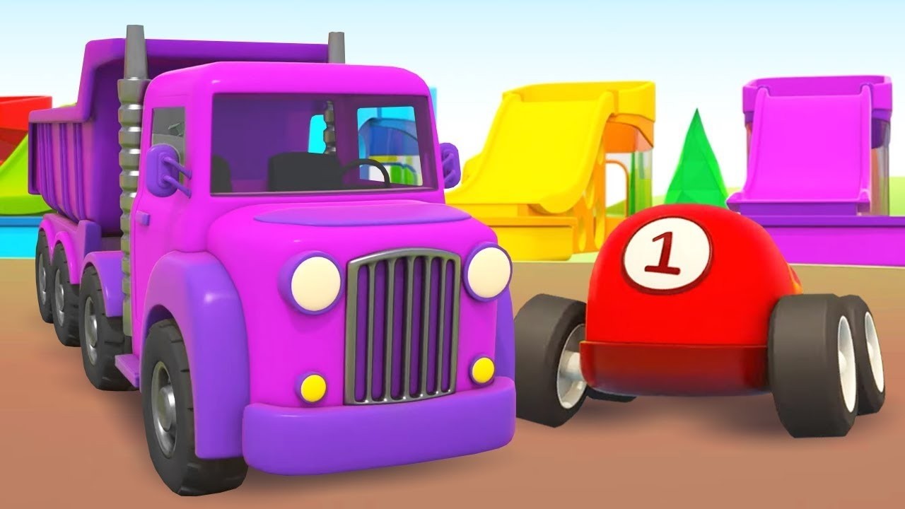 Die Bunte Autos und echte Rettungsfahrzeuge in einer Cartoon-Compilation