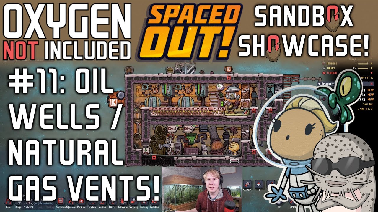 How To Use Natural Gas Vents & Oil Wells In ONI: Spaced Out! Sandbox Showcase #11