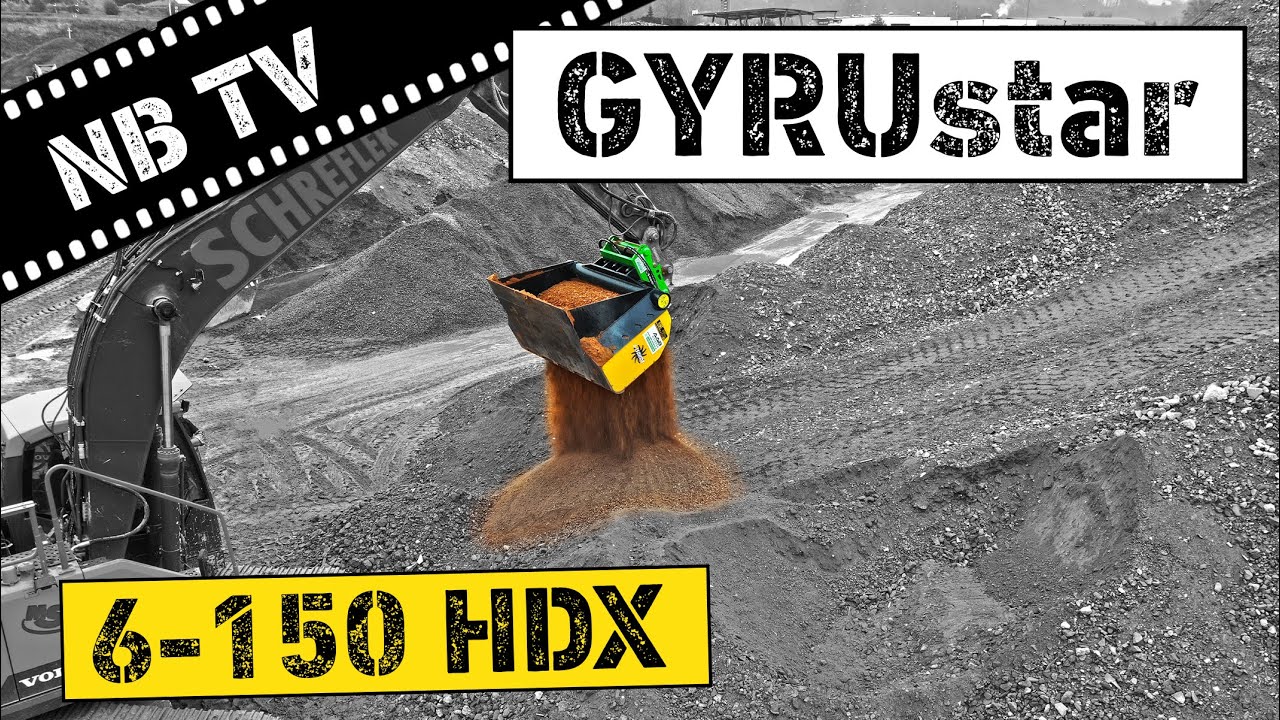 GYRUstar 6-150 HDX Schaufelseparator | Sieblöffel mit Volvo Bagger | Erde, Ziegel, Schotter